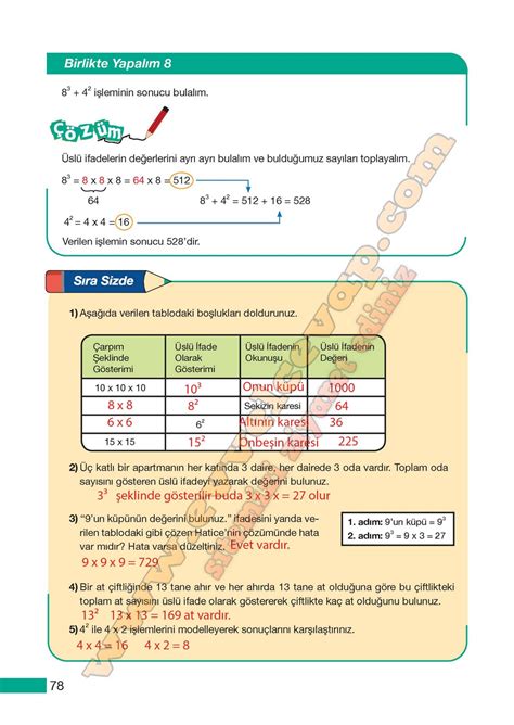 5 sınıf matematik ders kitabı cevapları sayfa 78